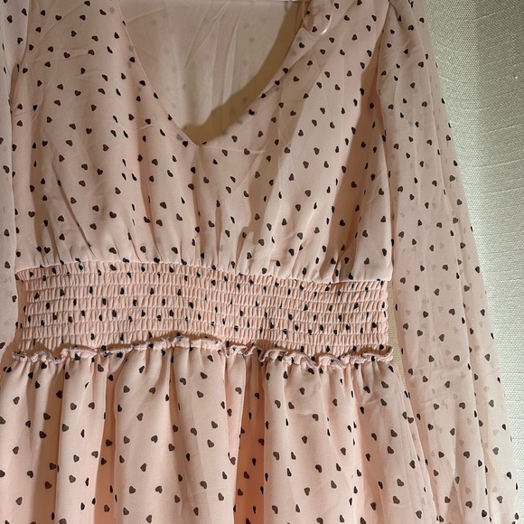 Pink Heart Ruffle Mini Dress - Picture 2 of 5
